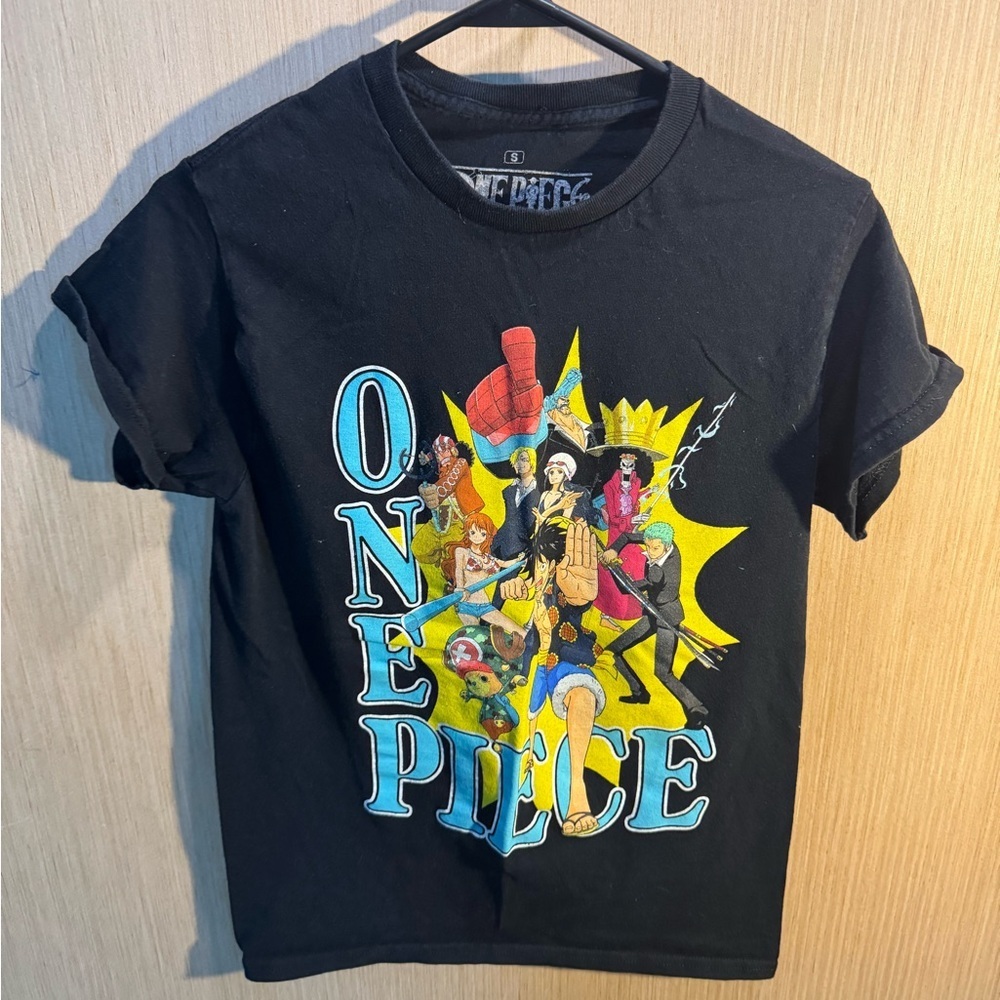 Adult Onepiece Black T-Shirt with Colorful Graphics Size Small